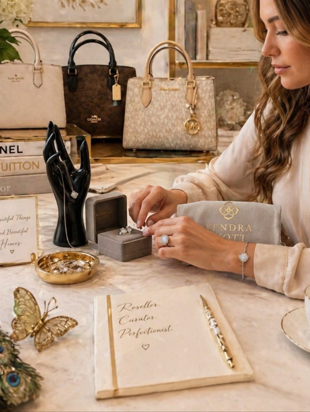 Kendra Scott Signature Pendant Necklace & Stud Earring Set – NWOT
